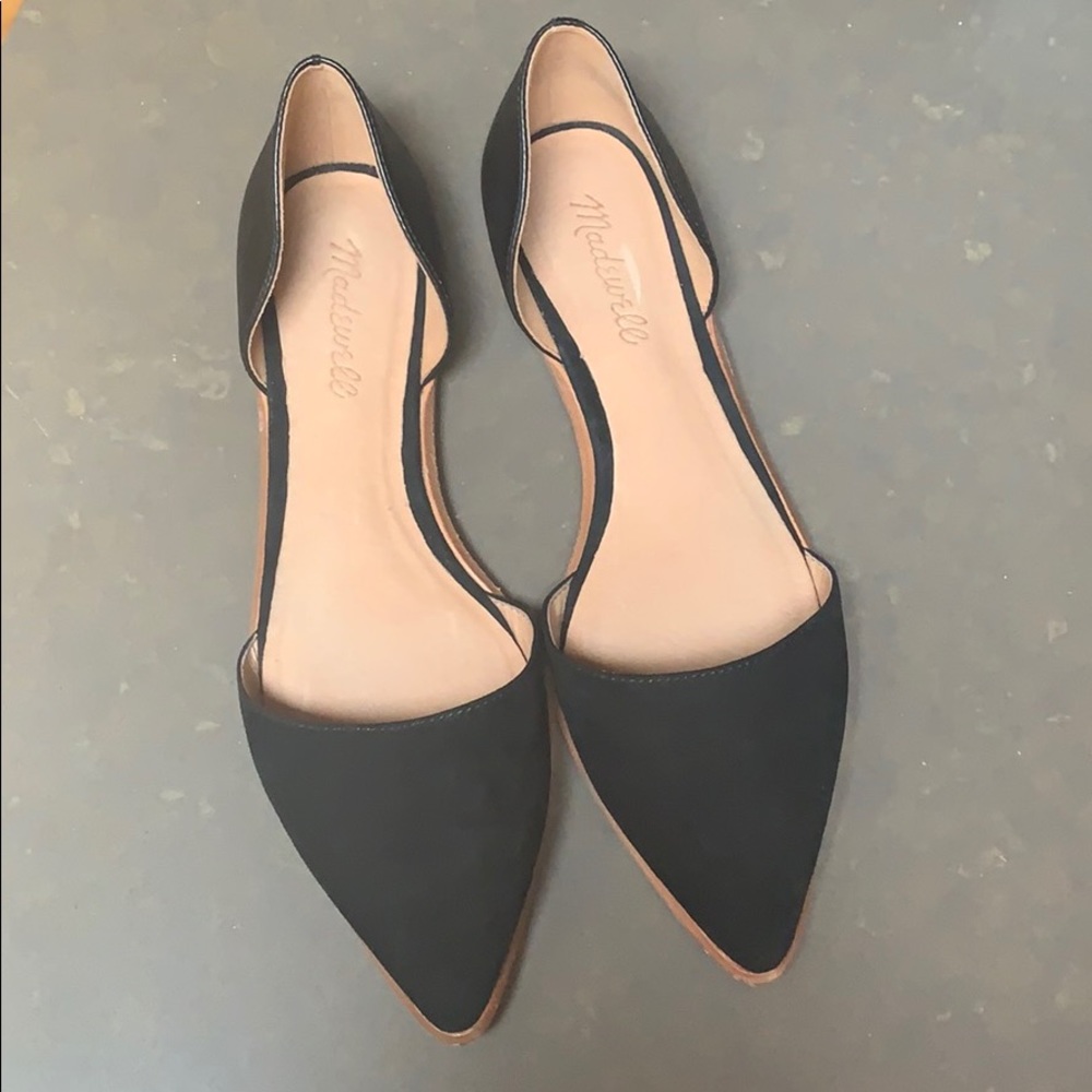 Black Madewell Suede/Leather Pointed Toe Flats